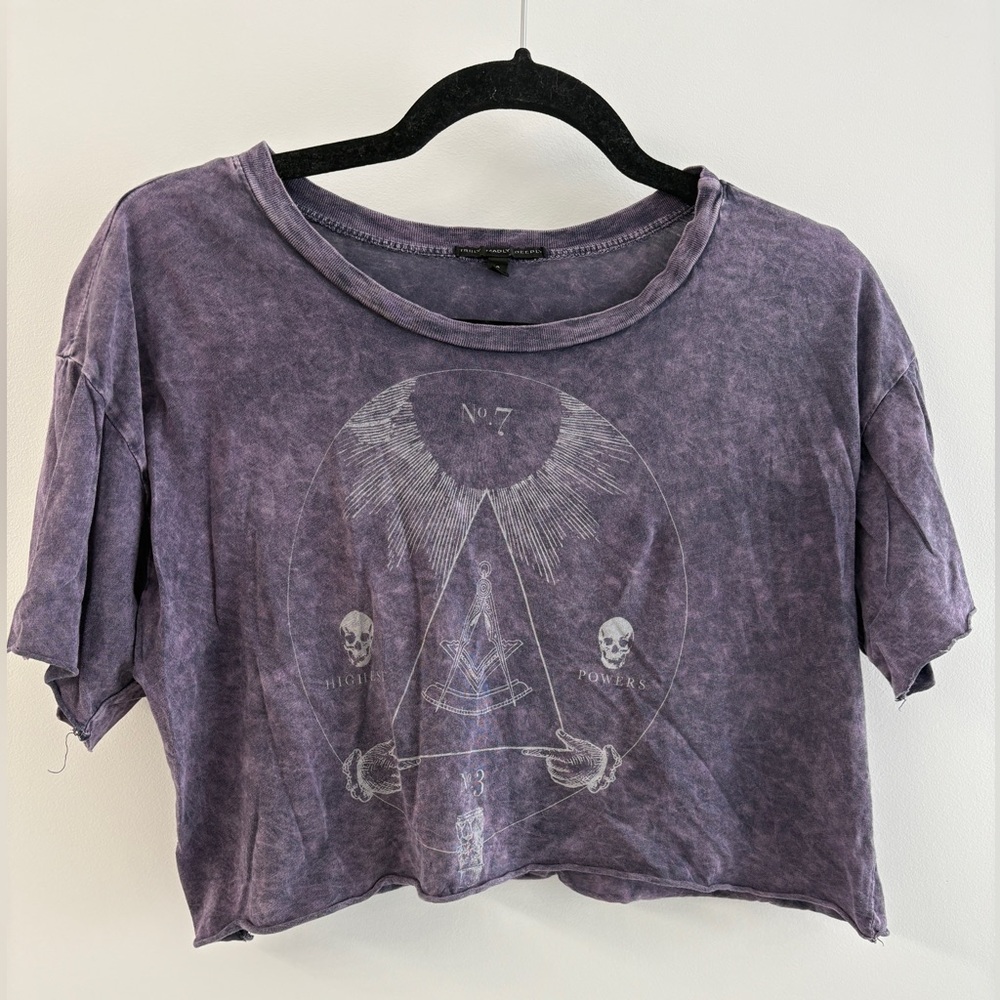 Truly Madly Deeply Purple Crop Top Tee - Small